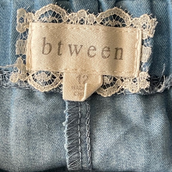 btween Kids Floral Puff Sleeve Top Denim Wide Leg Pants Set Size 6 - Picture 4 of 4